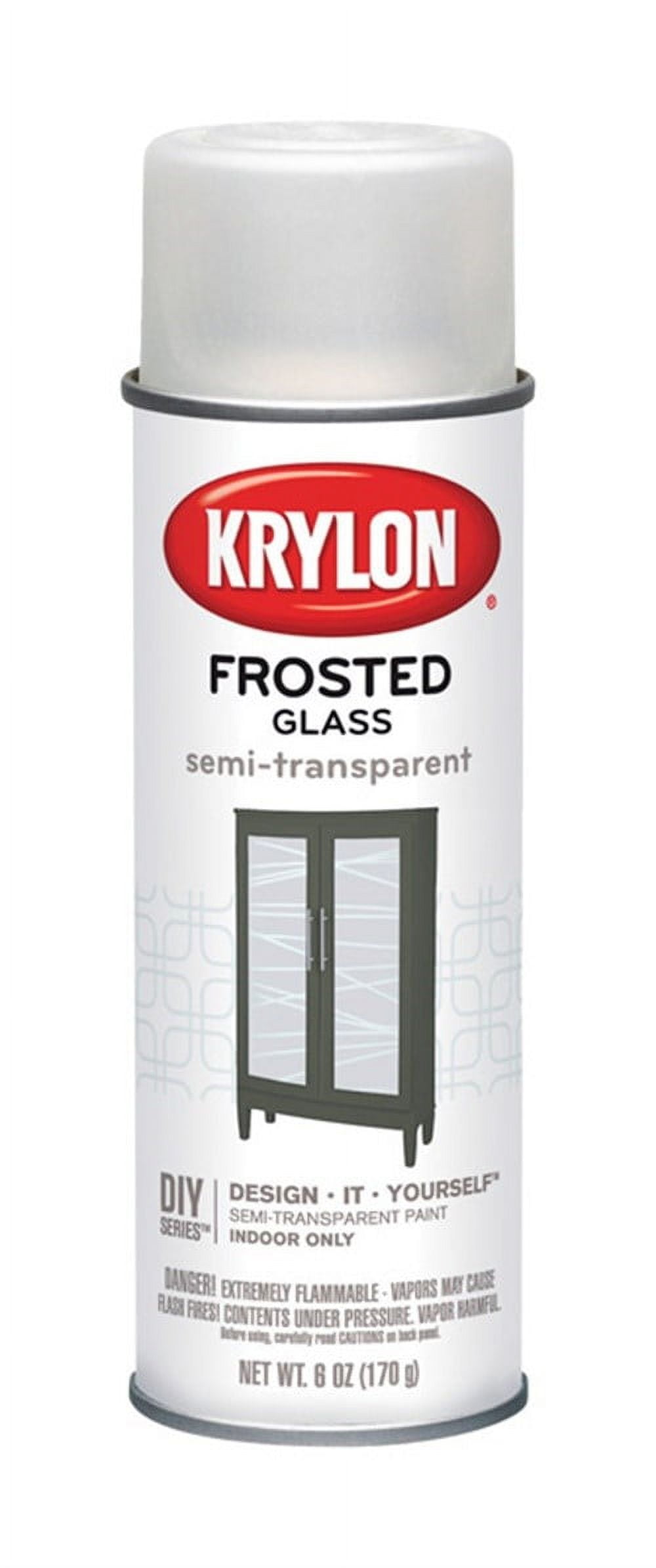Krylon Frosted Glass Finish Aerosol Spray 6oz White 