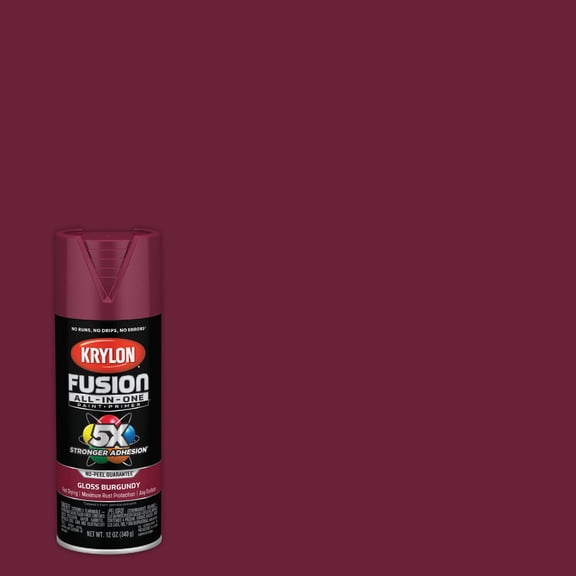 Krylon Fusion All-In-One Adhesive Spray Paint for Indoor/Outdoor Use, 12 oz, Burgundy