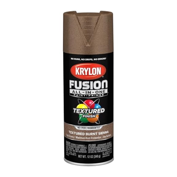 Krylon Fusion All-In-One Adhesive Spray Paint for Indoor/Outdoor Use, 12 oz, Burnt Sienna