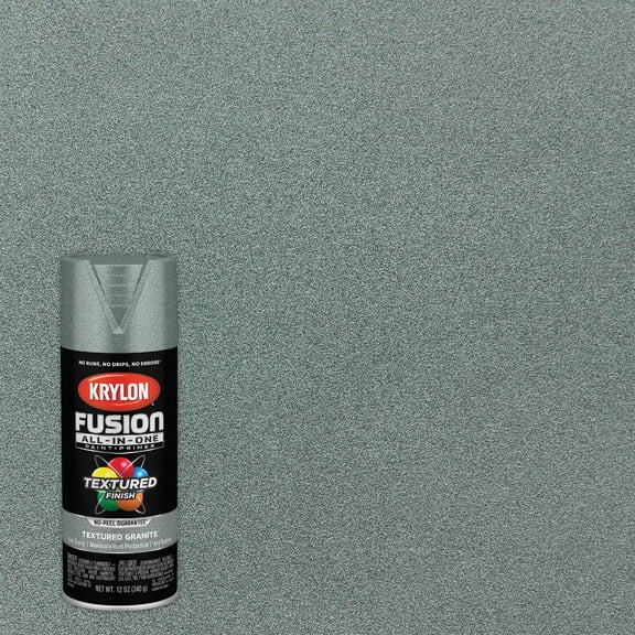Krylon Fusion All-In-One Adhesive Spray Paint for Indoor/Outdoor Use, 12 oz, Granite