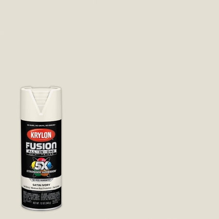 Krylon Fusion All-In-One Adhesive Spray Paint for Indoor/Outdoor Use, 12 oz, Ivory