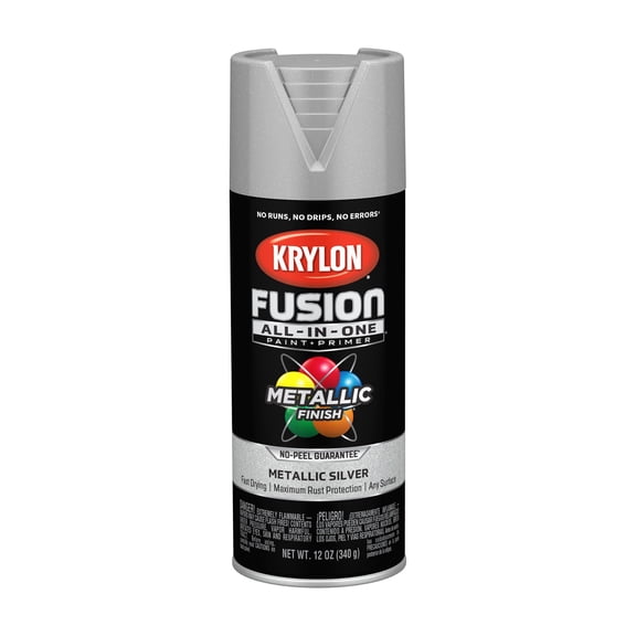 Krylon Fusion All-In-One Adhesive Spray Paint for Indoor/Outdoor Use, 12 oz, Silver J101
