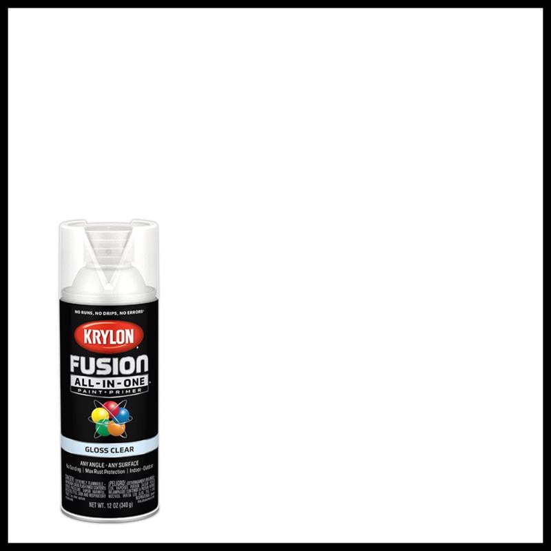 6 Pc, Krylon Fusion All-In-One Gloss Clear Paint+Primer Spray Paint 12 Oz