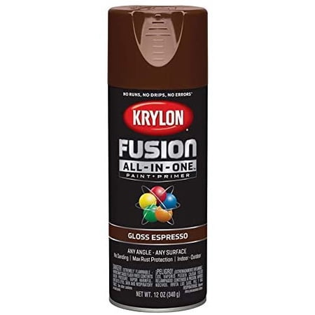 Sherwin-Williams Krylon Fusion All-In-One Gloss Espresso Paint + Primer Spray Paint 12 Oz. - Case of: 6 — Interior & Exterior Use, Professional Finish