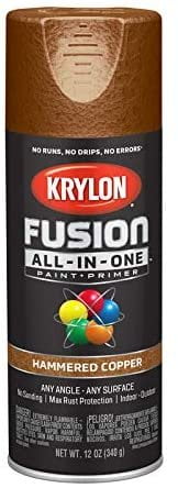 Sherwin-Williams Krylon Fusion All-In-One Hammered Copper Paint + Primer Spray Paint 12 Oz. - Case of: 6 — Heavy-Duty Construction, Professional Use