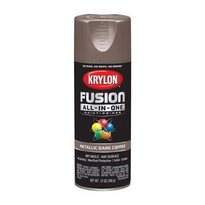 Krylon Fusion All-In-One Metallic Dark Copper Paint + Primer Spray Paint 12 oz (Pack of 6).