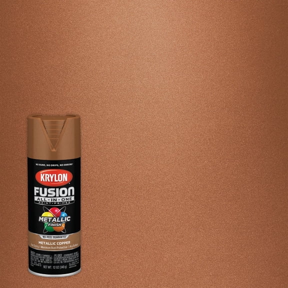 Krylon Fusion All-In-One Metallic Dark Copper Paint + Primer Spray Paint 12 oz (Pack of 6).