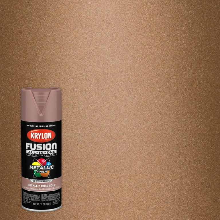 Krylon Fusion All-In-One Metallic Spray, Rose Gold, 12 oz, Indoor