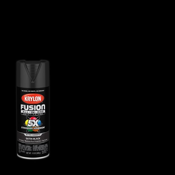 Krylon Fusion All-In-One, Satin, Black, 12 oz.