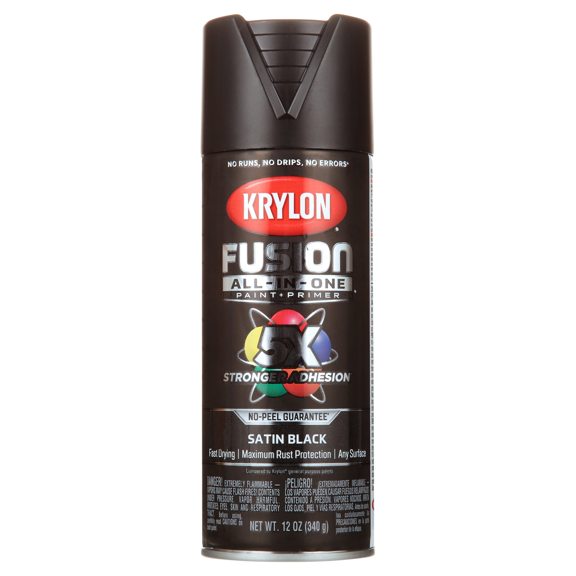 Krylon Fusion All-In-One, Satin, Black, 12 oz. - Walmart.com Krylon Fusion All-In-One, Satin, Black, 12 oz. - Walmart.com