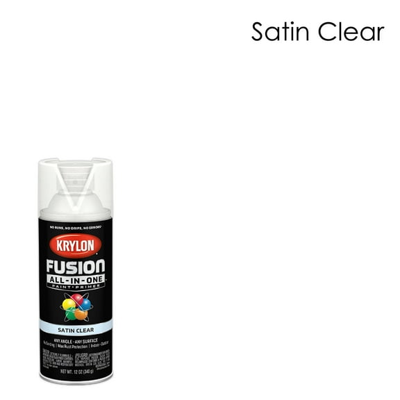 Krylon Fusion All-In-One, Satin, Clear, 12 oz.