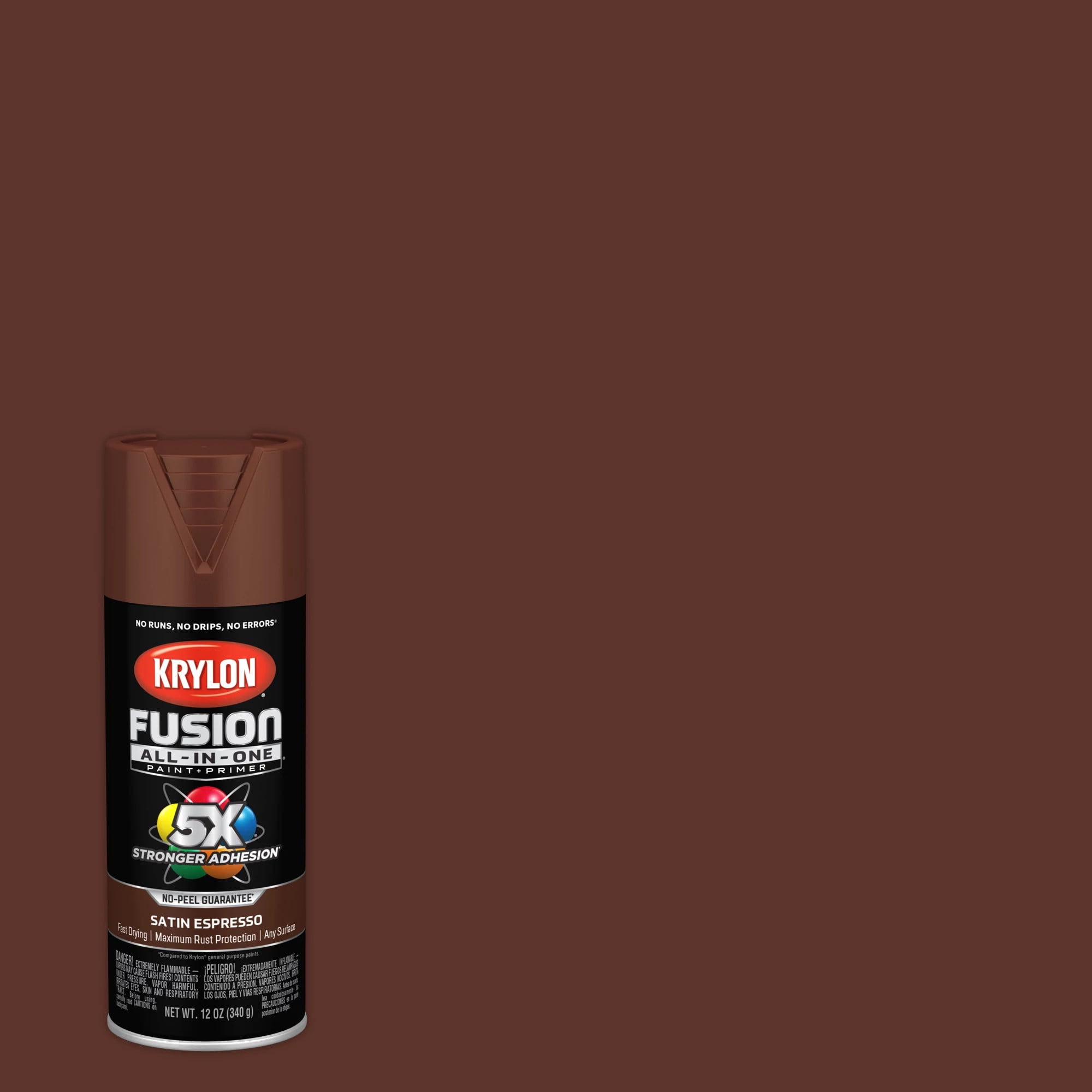 Krylon Fusion AllInOne, Satin, Espresso, 12 oz.