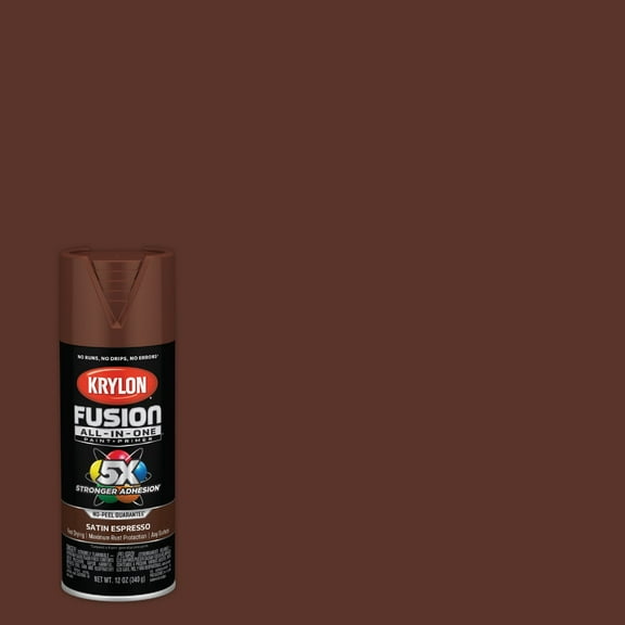 Krylon Fusion All-In-One, Satin, Espresso, 12 oz.