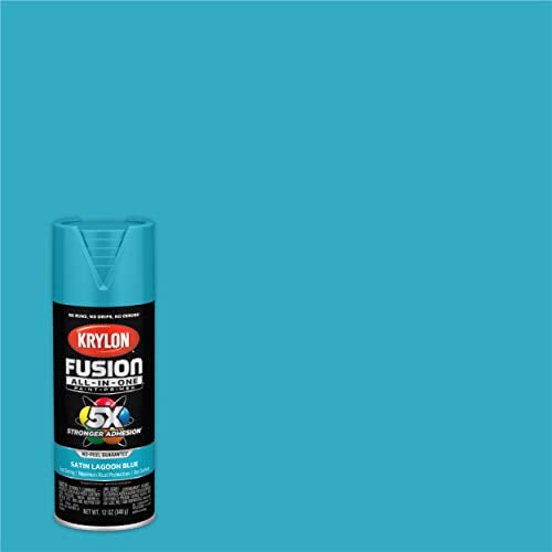 Krylon Fusion All-In-One, Satin, Lagoon Blue, 12 oz.