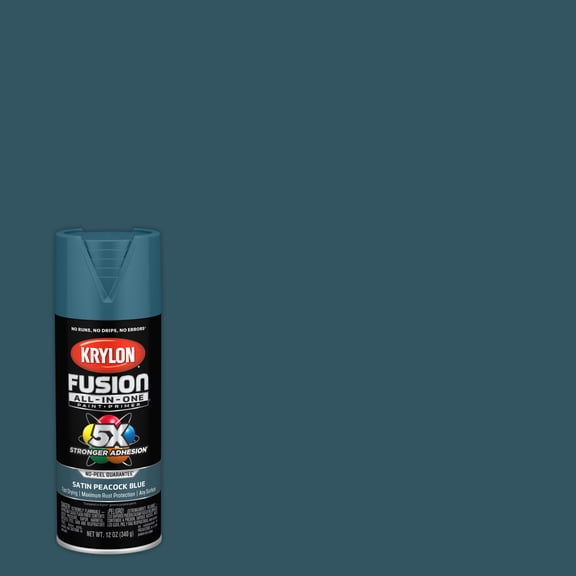 Krylon Fusion All-In-One, Satin, Peacock Blue, 12 oz.