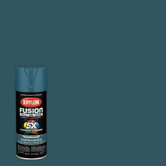 Krylon Fusion All-In-One, Satin, Peacock Blue, 12 oz.