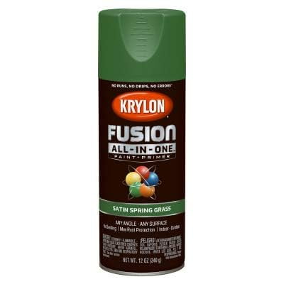 Krylon Fusion All-In-One Satin Spring Grass Paint + Primer Spray Paint 12 oz.