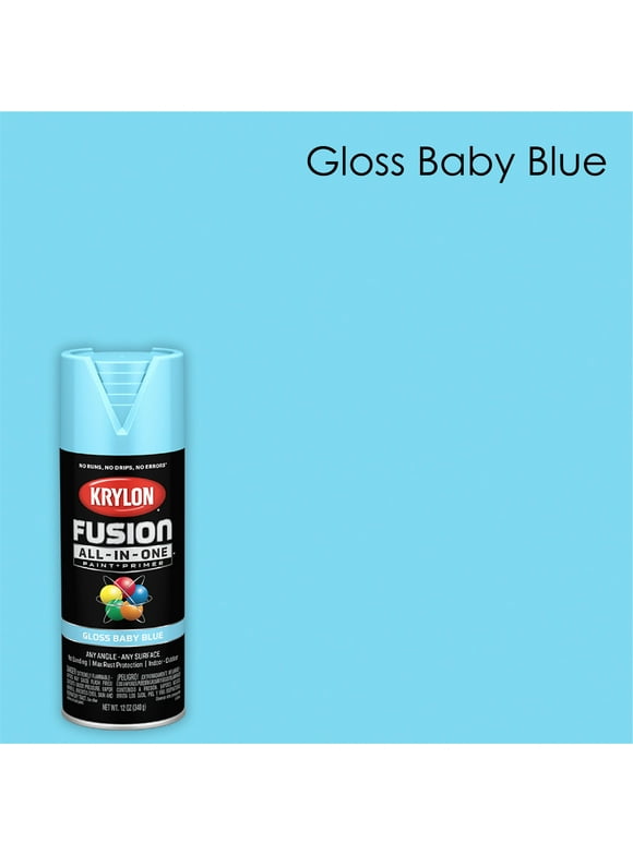 Krylon Fusion All-In-One Spray Paint, Gloss, Baby Blue, 12 oz.