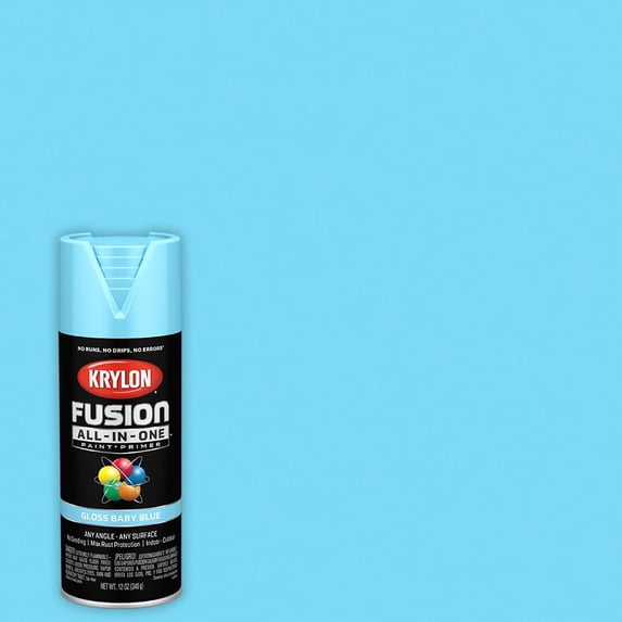Krylon Fusion All-In-One Spray Paint, Gloss, Baby Blue, 12 oz.