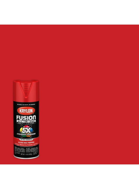 Krylon Fusion All-In-One Spray Paint, Gloss, Red Pepper, 12 oz.