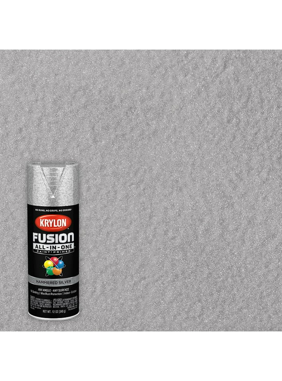 Krylon Fusion All-In-One Spray Paint Hammered, Silver, 12 oz.