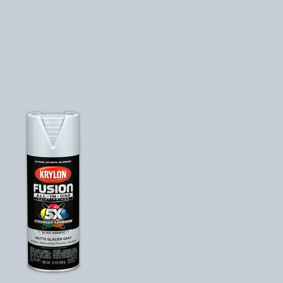 Krylon Fusion All-In-One Spray Paint, Matte, Glacier Gray, 12 oz.