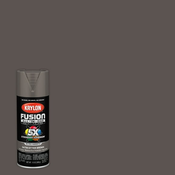Krylon Fusion All-In-One Spray Paint, Satin, Otter Brown, 12 oz.