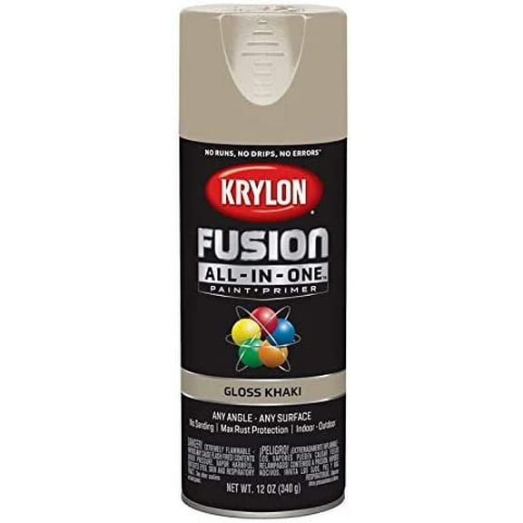 Krylon Fusion All-in-One Gloss Khaki Paint + Primer Spray Paint 12 oz. - Case of: 6;
