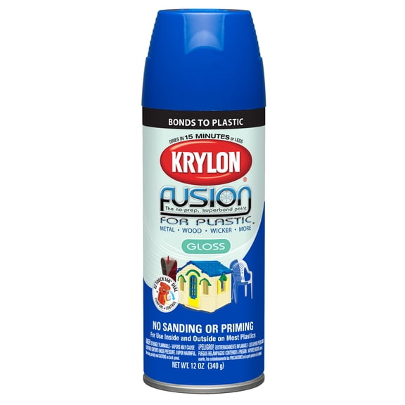 Krylon Fusion for Plastic, Gloss, Patriotic Blue, 12 oz.