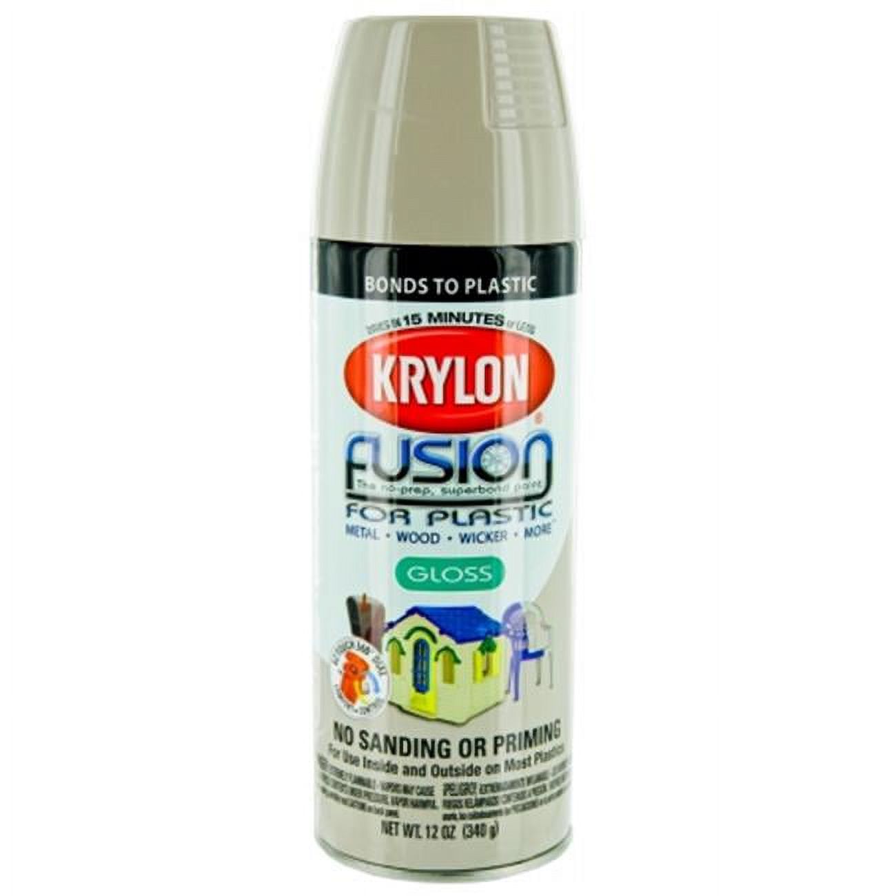 Krylon Fusion for Plastic, Gloss, River Rock, 12 oz.