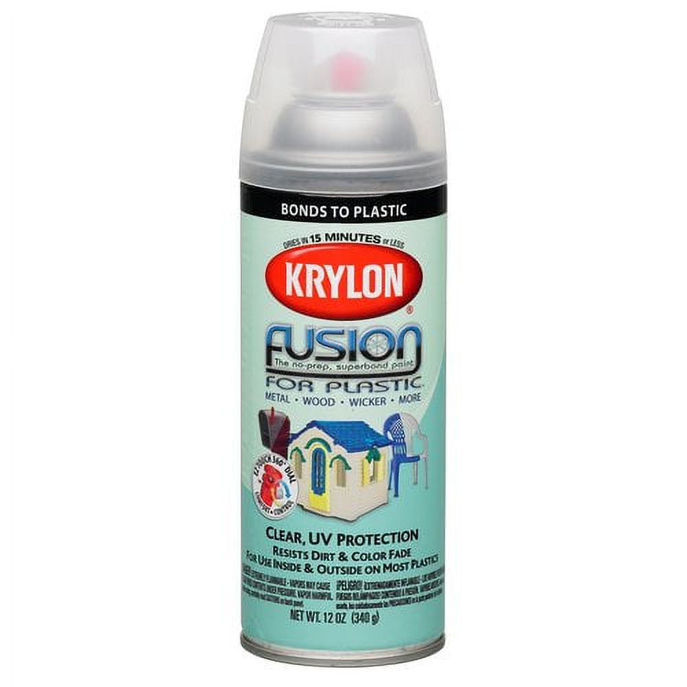 Krylon Fusion for Plastic Spray Paint, Gloss, Clear, 12 oz.