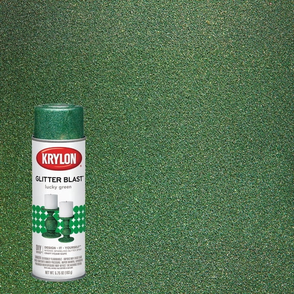 Krylon Glitter Blast Glitter Spray Paint For Craft Projects, Lucky Green Small Can, 5.75 oz