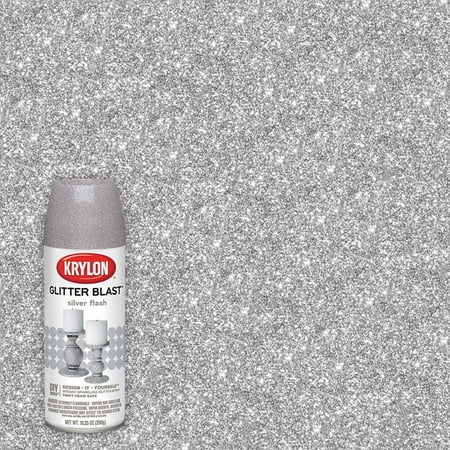 Krylon Glitter Blast Spray Paint, Silver Flash, 5.75 oz.