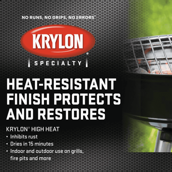 Krylon High Heat Spray Paint - Pack of 18 Interior & Exterior Use, Professional Finish