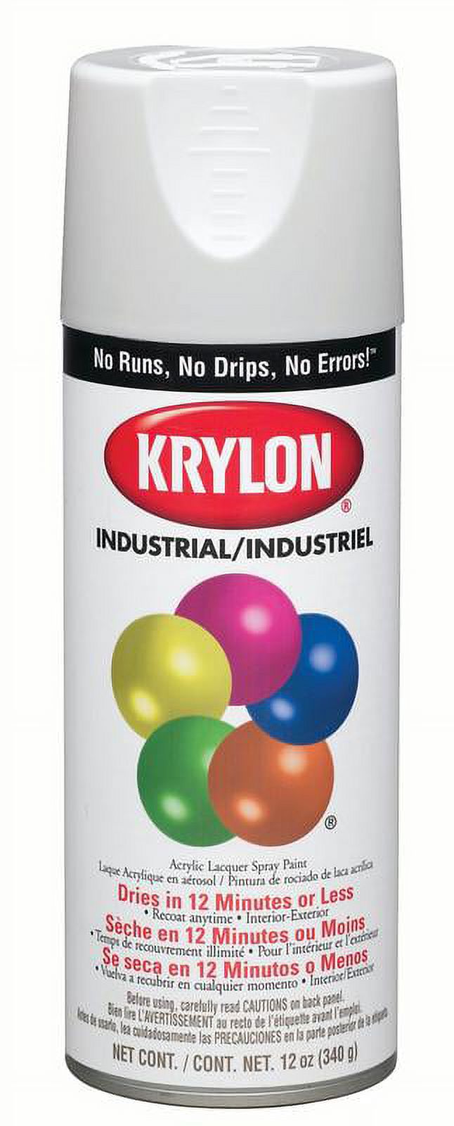 Krylon Industrial 5Ball 00555 White Gloss Acrylic Enamel Paint 16 oz