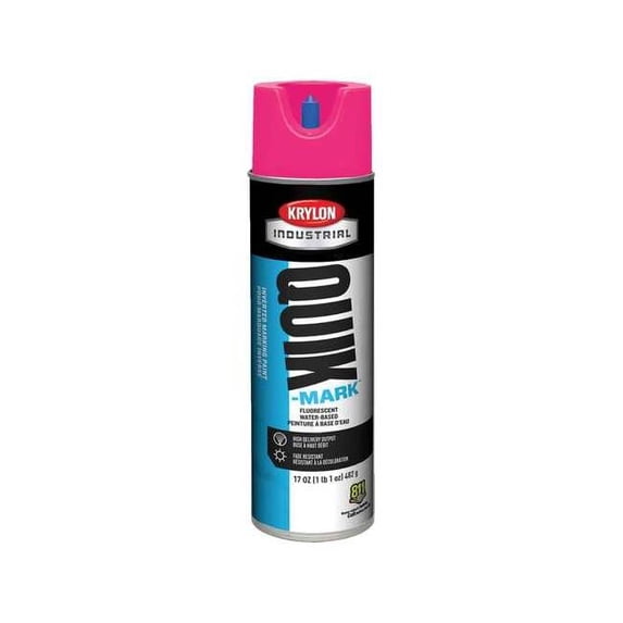 Inverted Marking Paint, 17 oz., Fluorescent Pink, Water -Based