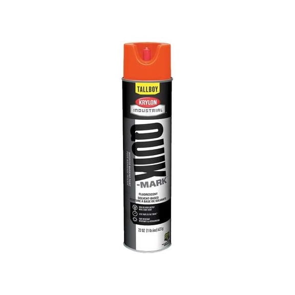 Inverted Marking Paint, 22 oz., Fluorescent Red/Orange, Solvent -Based
