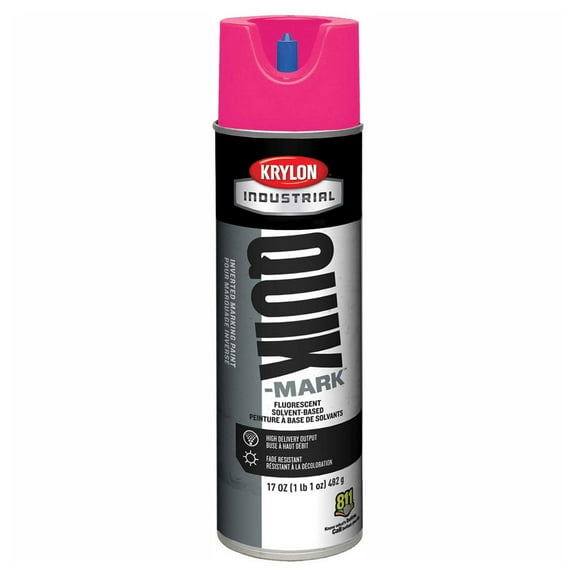 Krylon Industrial Quik-Mark Sb Inverted Marking Paint Fluorescent Hot Pink, Lot of 12