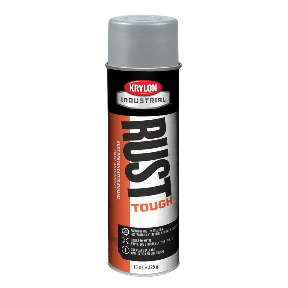 Krylon Industrial Rust Tough Acrylic Alkyd Enamel Gloss Light Machinery Gray 15Oz