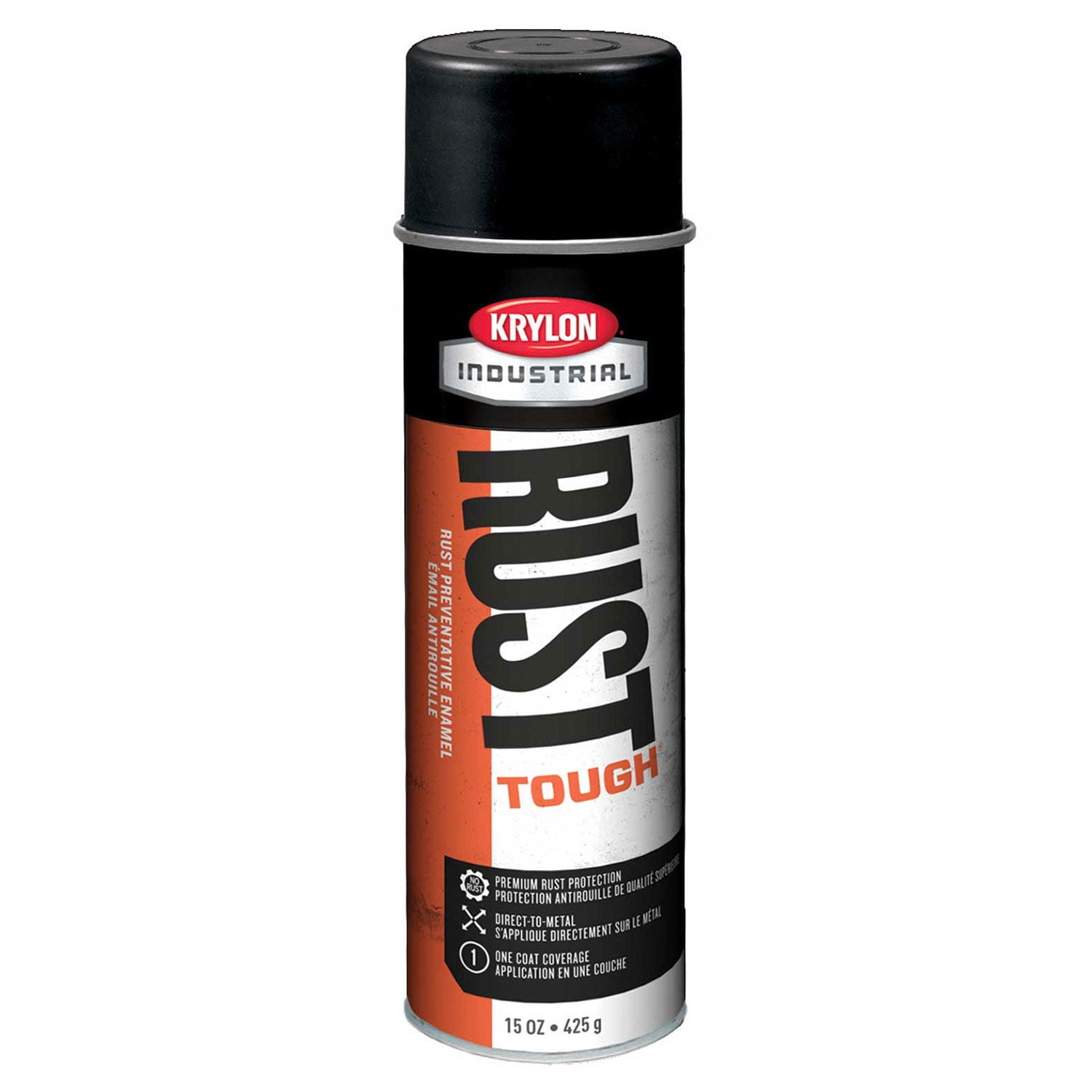 Krylon Industrial Rust Tough Aerosol Enamel, 20-oz. Aerosol Can, Semi-Gloss Black, Semi-Gloss - 6 CN (425-K00779007)
