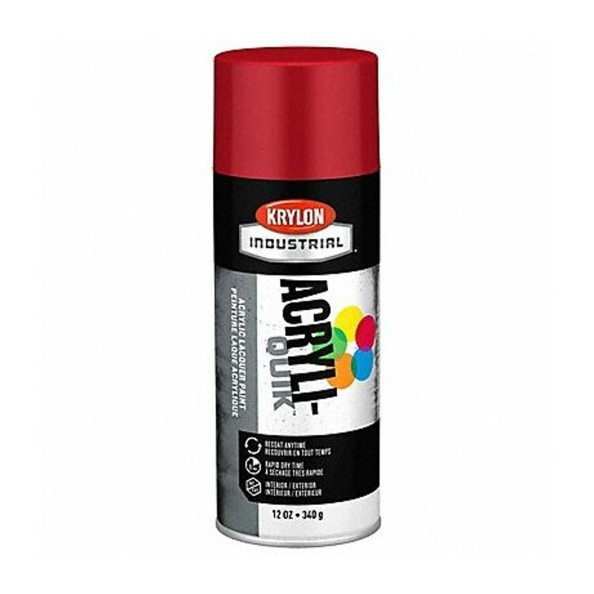 Krylon Industrial Spray Paint, Banner Red, Gloss, Solvent, 12 oz K02108A07  - Walmart.com, image size:2000x2000
