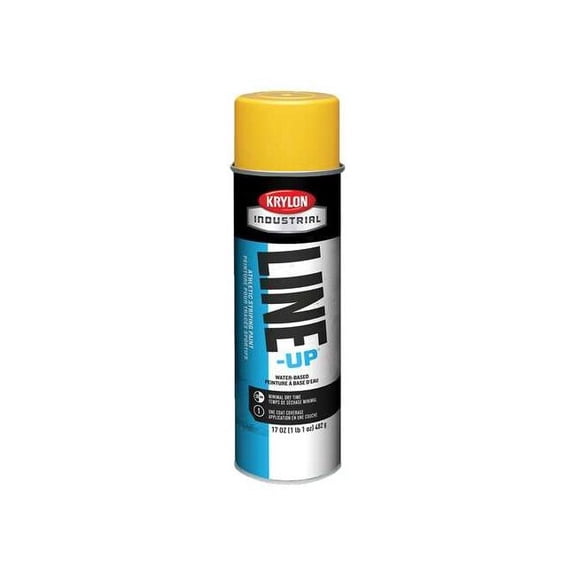 Athletic Field Striping Paint, 17 oz., Athletic Yellow, Water -Based K00830608