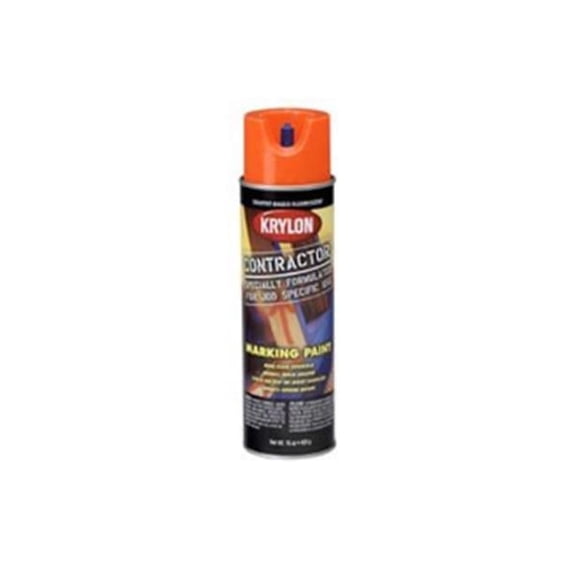 Krylon Fluorescent Inverted Marking Spray - Solvent Based, Durable - 15 Oz, Red & Orange