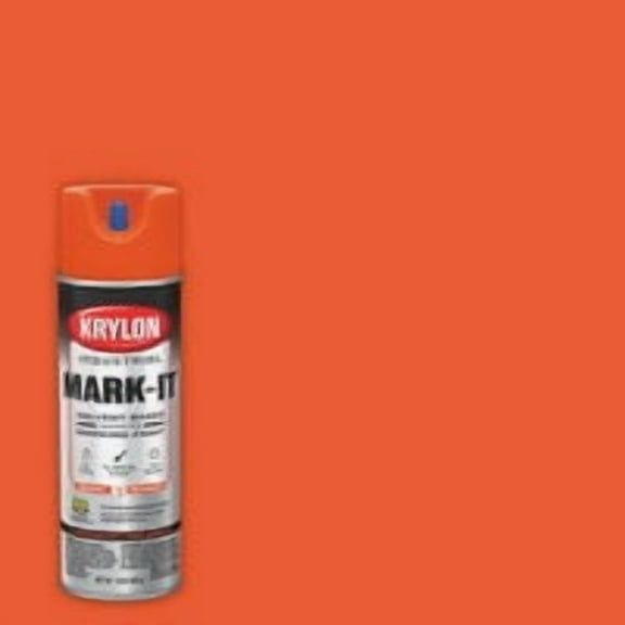 Krylon Fluorescent Inverted Marking Spray - Solvent Based, Durable - 15 Oz, Red & Orange