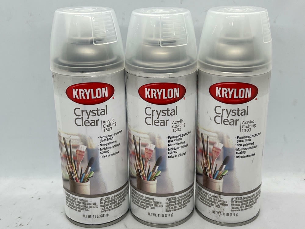 Krylon K01303007 Acrylic Spray Paint Crystal Clear in 11-Ounce Aerosol, 3 Pack