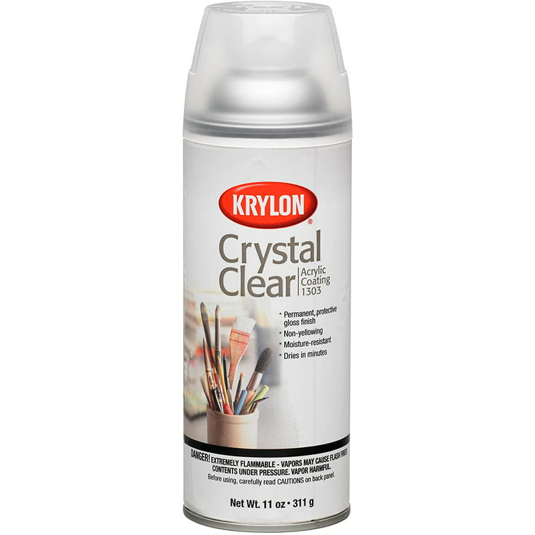 Krylon K01303007 Crystal Clear Acrylic Spray Paint 11 Ounce: Clear Acrylic  Gloss Enamel Sprays (724504013037-1)
