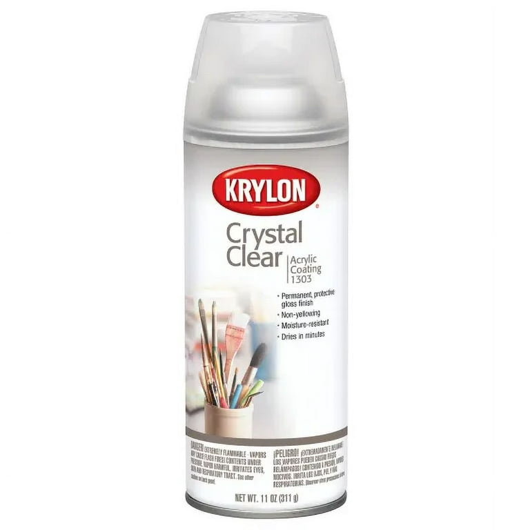 Krylon 1303 Crystal Clear Acrylic Coating, Artist Spray, 11 Ounce