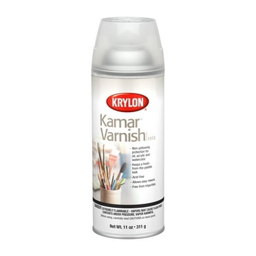 Krylon K01312 Kamar Varnish, Satin, Clear, 11 oz, Spray Paint, Multi-Surface, (1 Piece, 1 Pack)
