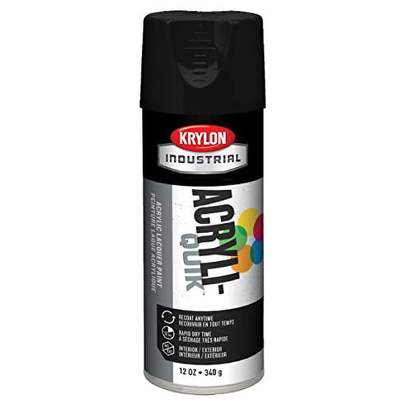 Krylon K01613A07 Acryli-Quik Lacquer Semi-Flat Black, 12 Ounce (Pack of 1)