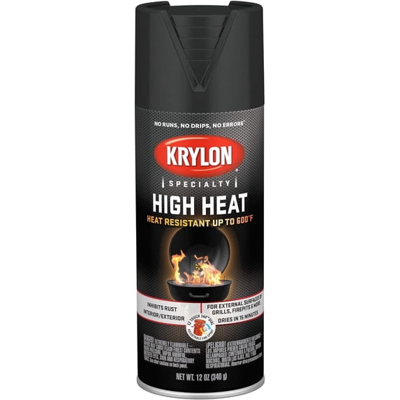 Krylon High Heat Black Flat 12 Ounce Spray Paint